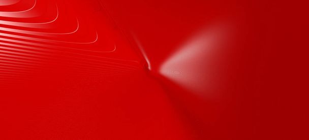 Chaotic 3D abstract background of curved geometrical patterns of red color with lighting and shadows for various applications needing colorful areas. illustration and white - Photo, Image
