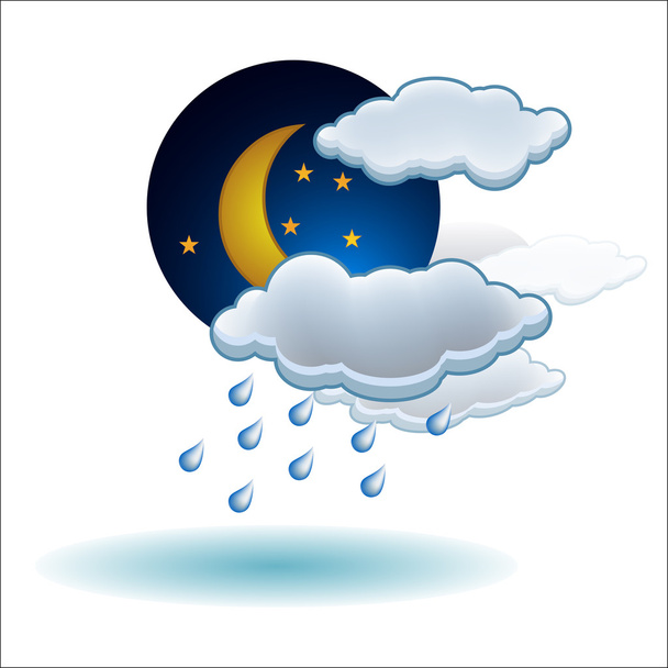 moon rain cloud icon vector - Διάνυσμα, εικόνα
