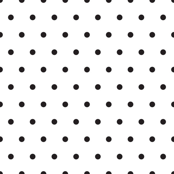 Απρόσκοπτη polka dot μοτίβο φόντο. Μαύρες κουκίδες σε λευκό φόντο. - Διάνυσμα, εικόνα