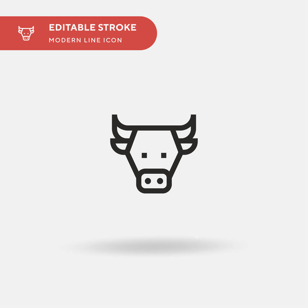Bull Simple vector icon. Illustration symbol design template for web mobile UI element. Perfect color modern pictogram on editable stroke. Bull icons for your business project - Vector, Image