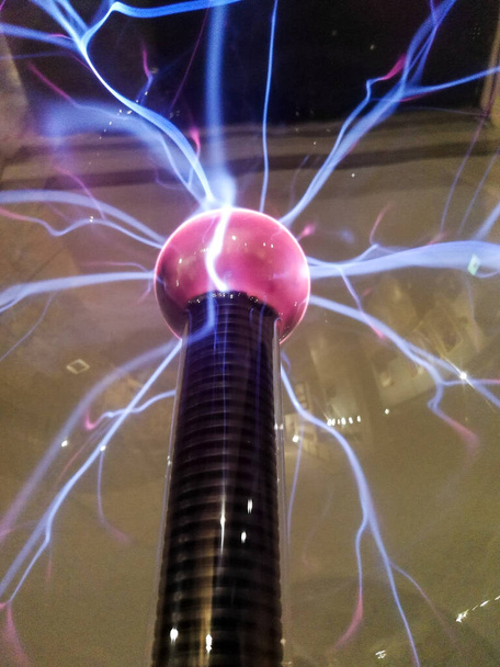 Corona discharge in plasma ball. Nikola Tesla invention - Photo, Image