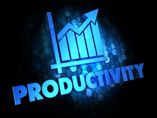 productiviteit op donkere digitale achtergrond. - Foto, afbeelding