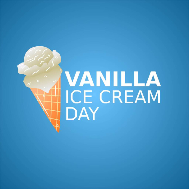 Illustration vectorielle de jour de crème glacée vanille - Vecteur, image