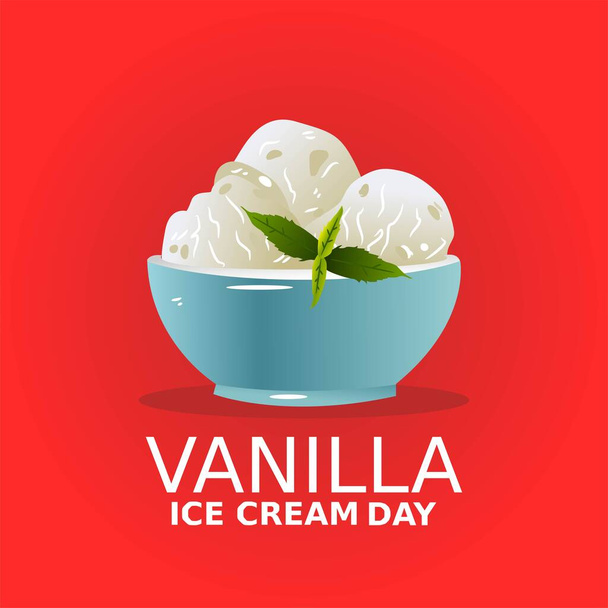 Ilustración vectorial del día del helado de vainilla
 - Vector, Imagen