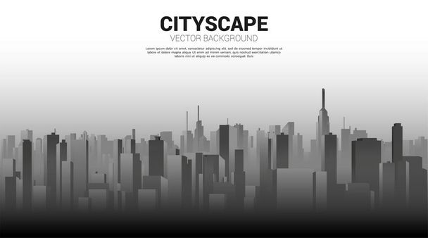 Panorama ciudad Edificio de fondo con luz y sombra. Antecedentes de la gran ciudad y la vida urbana
. - Vector, Imagen