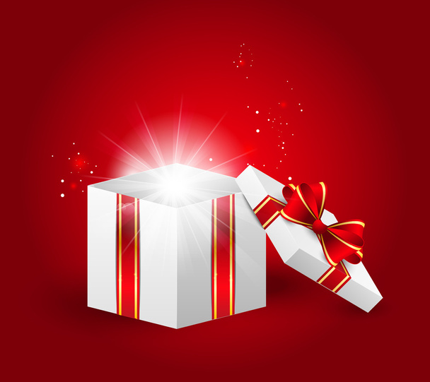 Fairy gift box with light - Vector, afbeelding