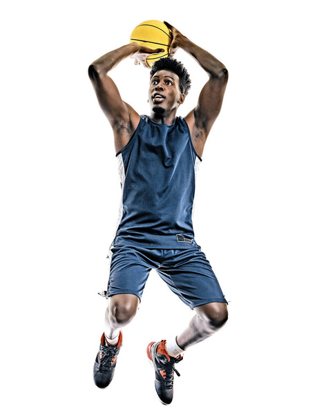 african basketball player young man isolated white background - Φωτογραφία, εικόνα
