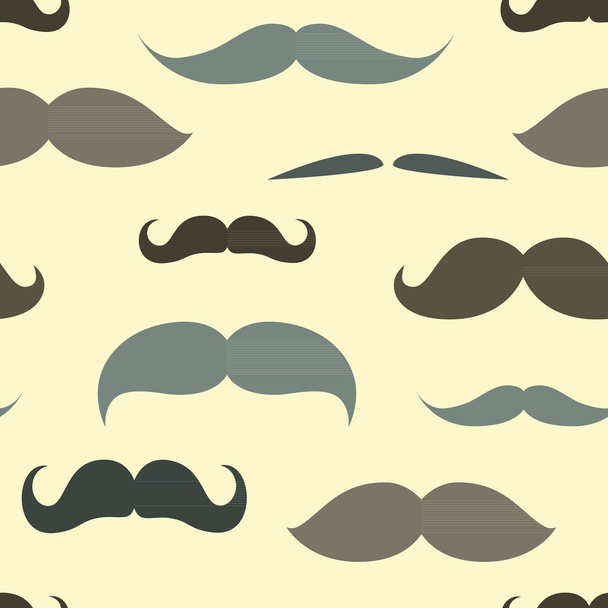 Trendy pattern with mustache. - Vector, Image