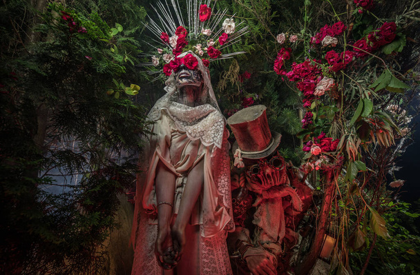 Fabulous stylization of Santa Muerte - Holy Death - modern religious cult. Concept Art fairy tale photo. - Foto, Imagem