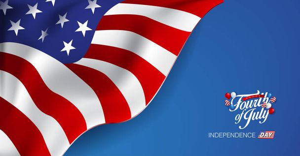 Dzień Niepodległości USA szablon baner sprzedaży - Wektor, obraz