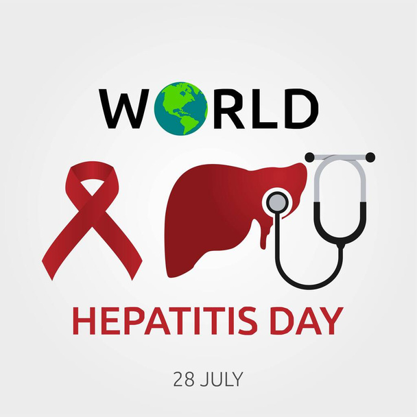 Světová vektorová ilustrace dne hepatitidy - Vektor, obrázek