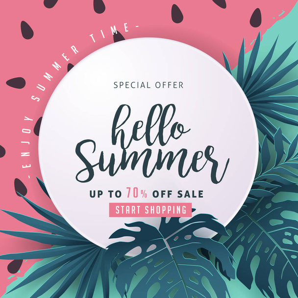 summer sale banner background design. - Vector, imagen