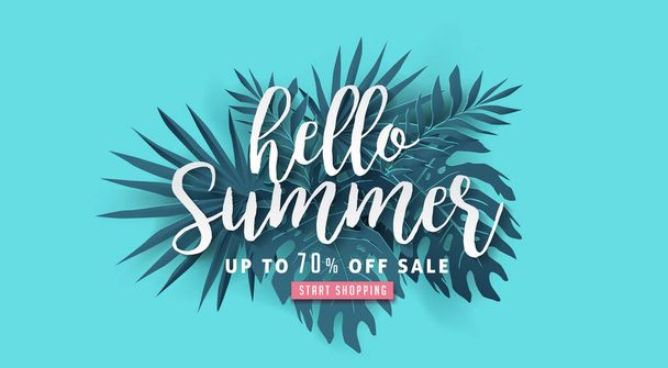 summer sale banner background design. - Вектор,изображение