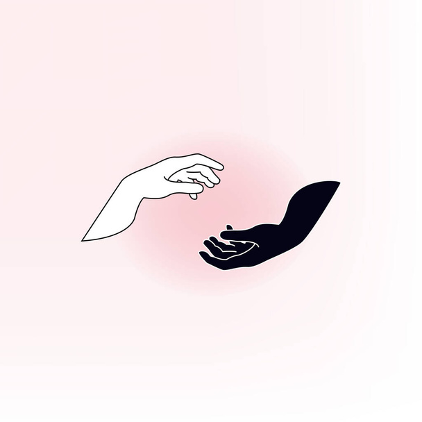vector illustration of human hands. No racism concept. - Vector, Image