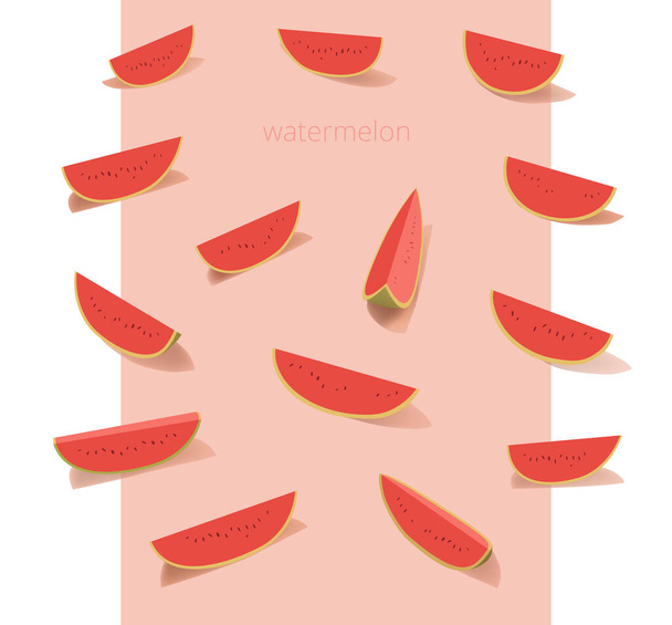 zralý melounový vzor, vektorová ilustrace - Vektor, obrázek