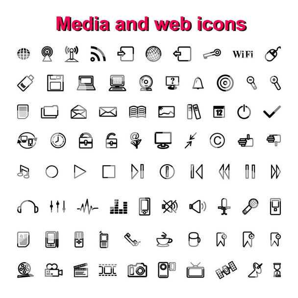 Sada médií s ikonami kvality osnovy a webových ikon. Jpeg Design Illusrations - Fotografie, Obrázek