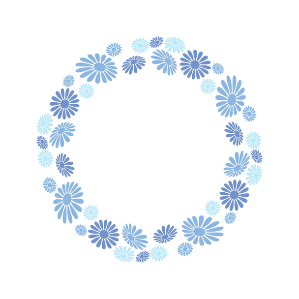 Floral border isolated on white background. Vector illustration. Design element for greeting card, leaflet, poster, cover or photo frame. - ベクター画像