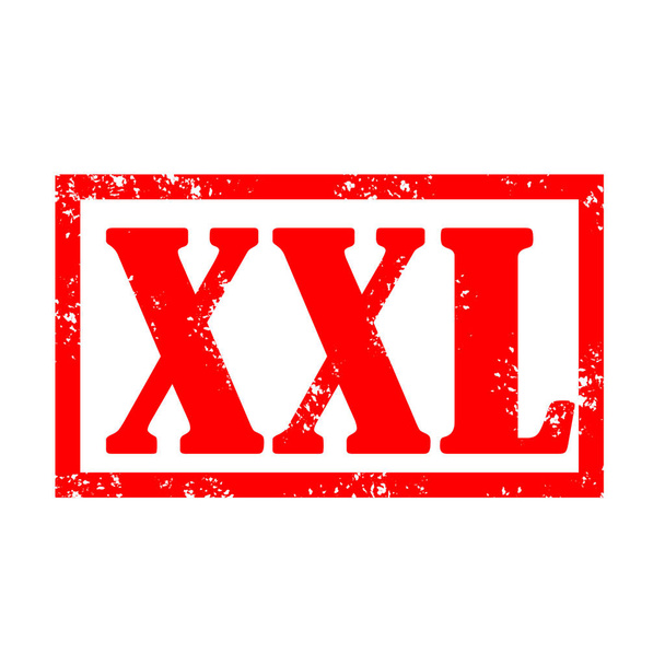 XXL赤スタンプ記号。XXLグランジゴムスタンプ白の背景. - 写真・画像