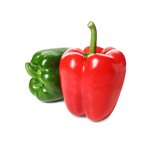 Fresh bell peppers on white background - Foto, afbeelding