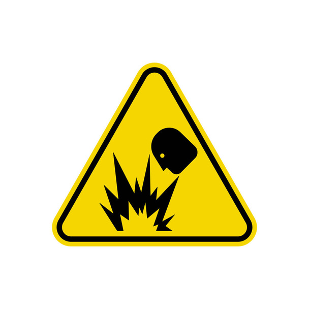 爆発フラッシュ警告三角形の標識。注意シンプルなシンボル、フラットベクトル、アイコンウェブサイトのデザイン、モバイルアプリ、産業デザインを使用できます。 - ベクター画像