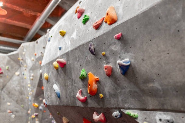 indoor climbing wall in gym - Foto, imagen