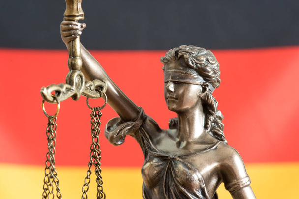 Flag of Germany and the Justitia - Photo, Image
