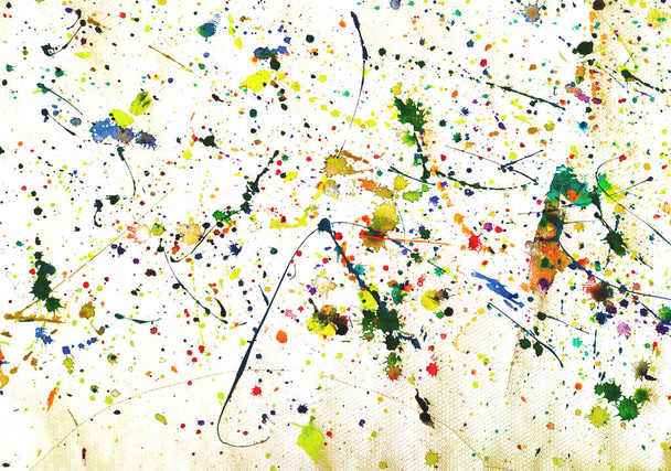 coloured spots of watercolor on a white paper background - Foto, Bild