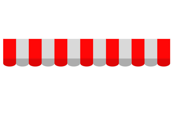 Διάνυσμα ορθογώνιο θόλο, κόκκινο και άσπρο Απομονωμένο σε λευκό - Διάνυσμα, εικόνα