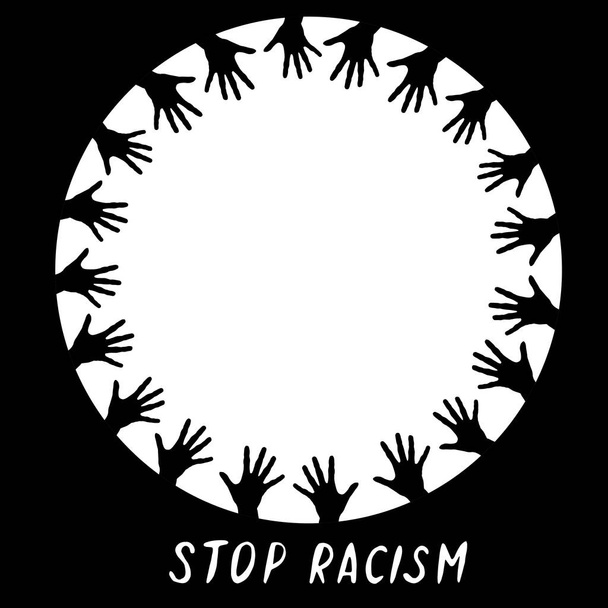 Χωρίς ρατσισμό - διανυσματική αφίσα με θέμα τον αντιρατσισμό, ενάντια στη φυλετική ανισότητα και τον επαναστατικό σχεδιασμό. - Διάνυσμα, εικόνα
