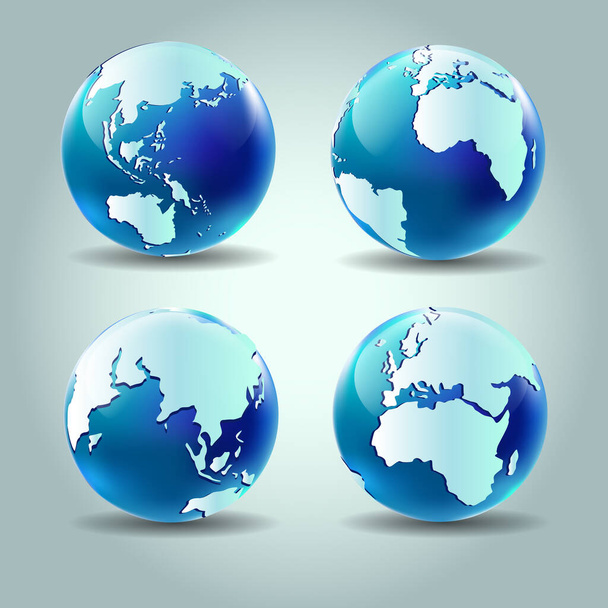 Conjunto de cuatro globos 3D icono
 - Vector, imagen