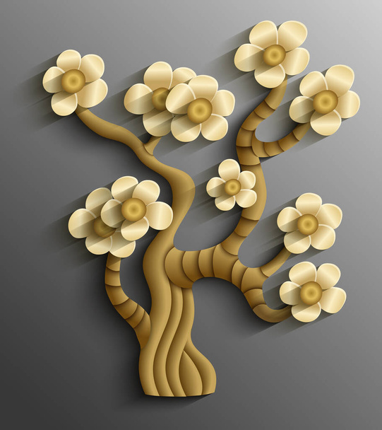 Illustration vectorielle moderne de l'arbre volumétrique - Vecteur, image