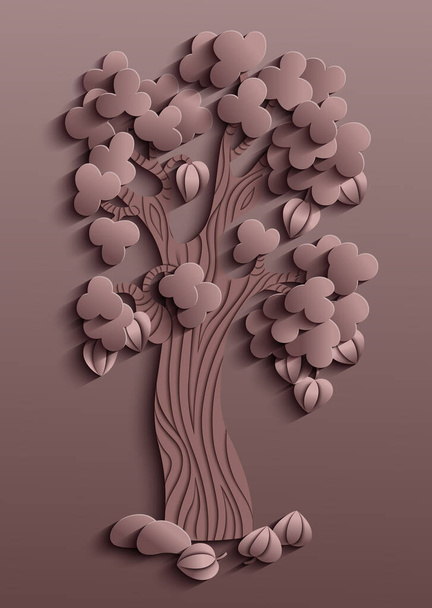 Ilustración moderna vectorial del árbol volumétrico
 - Vector, imagen