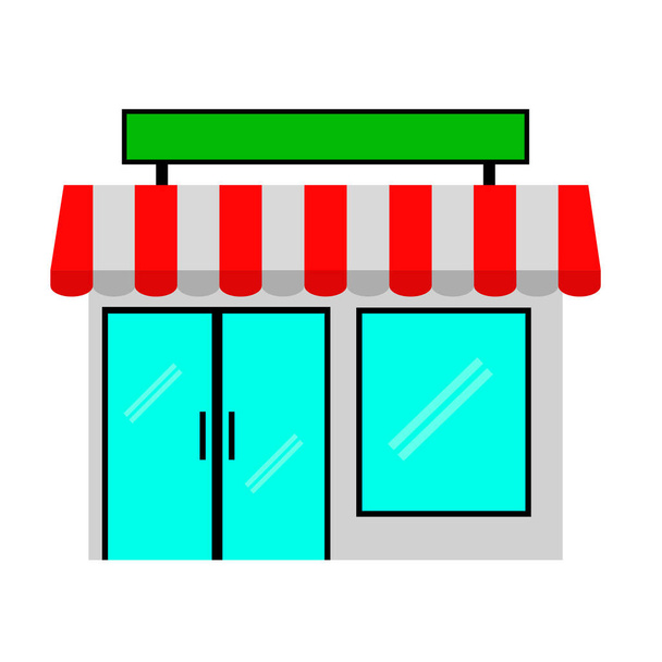 Beyazda izole edilmiş basit mini market - Vektör, Görsel