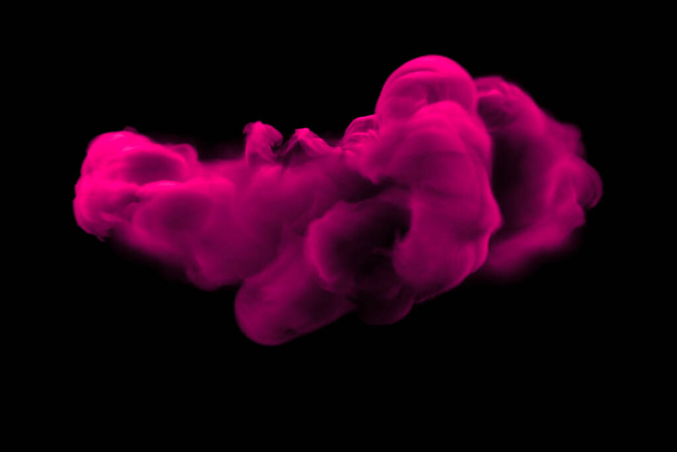 Pink smoke on a black background. 3d rendering, 3d illustration. - Zdjęcie, obraz