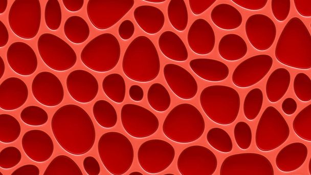 Red texture background with relief and circles. 3d rendering, 3d illustration. - Фото, зображення
