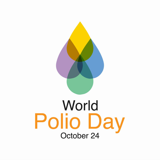 Illustration vectorielle sur le thème de la Journée mondiale de la poliomyélite célébrée chaque année le 24 octobre à travers le monde. - Vecteur, image