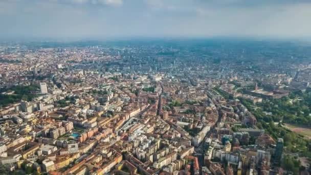 4k timelapse Footage of Milan cityscape panorama at day time, Italy - Materiał filmowy, wideo