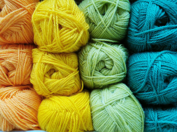 close-up of yarn for knitting. Balls of thread, material for creating things. - Photo, Image