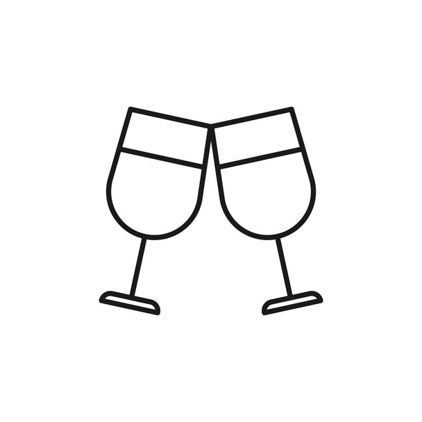 Γυαλιά κρασιού εικονίδιο. Στην υγειά μας σύμβολο σύγχρονο, απλό, διάνυσμα, εικονίδιο για το σχεδιασμό της ιστοσελίδας, κινητό app, ui. Εικονογράφηση διανύσματος - Διάνυσμα, εικόνα