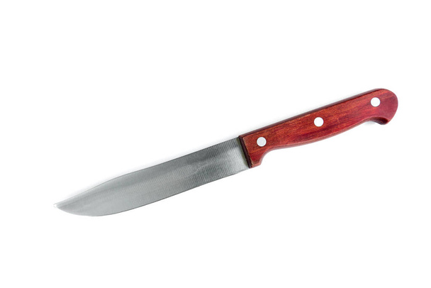 Steel kitchen knife isolated on white background. - Photo, Image
