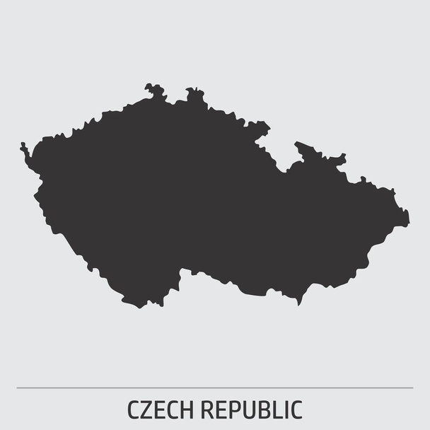 Значок черного силуэта Чешской Республики на сером фоне
 - Вектор,изображение