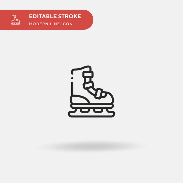 Ice Skate Eenvoudige vector icoon. Illustratie symbool ontwerp sjabloon voor web mobiele UI element. Perfecte kleur modern pictogram op bewerkbare slag. IJsschaatpictogrammen voor uw bedrijfsproject - Vector, afbeelding