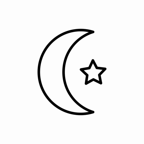 Zarys islamu ikona księżyca.Islam wektor księżyca ilustracja. Symbol sieci i telefonu komórkowego - Wektor, obraz