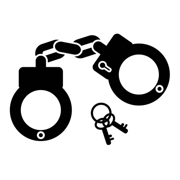проста ікона наручника і ключа, ізольована на білому
, - Вектор, зображення