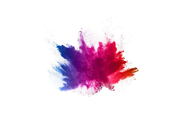 abstract powder splatted background. Colorful powder explosion on white background. Colored cloud. Colorful dust explode. Paint Holi. - Φωτογραφία, εικόνα