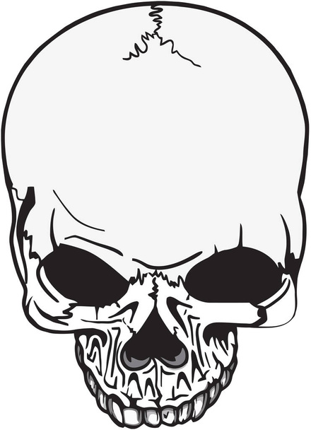Csontváz emberi fej képek matrica szimbólumokon - Vektor, kép