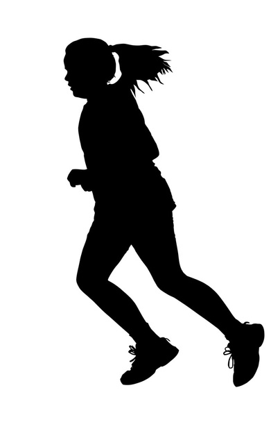 dívka běží silueta - Vektor, obrázek
