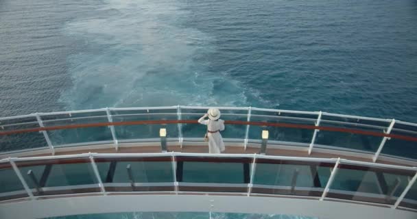 Young girl on a cruise ship. Shot on Black Magic Cinema Camera - Footage, Video