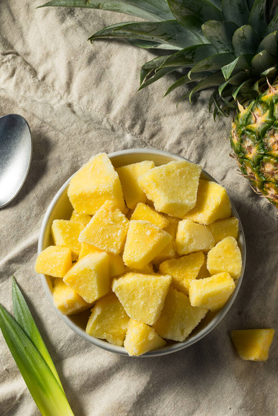 Yellow Organic Frozen Pineapple Slices to Eat - Φωτογραφία, εικόνα