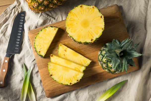 Raw Yellow Organic PIneapple Slices Ready to Eat - Photo, image